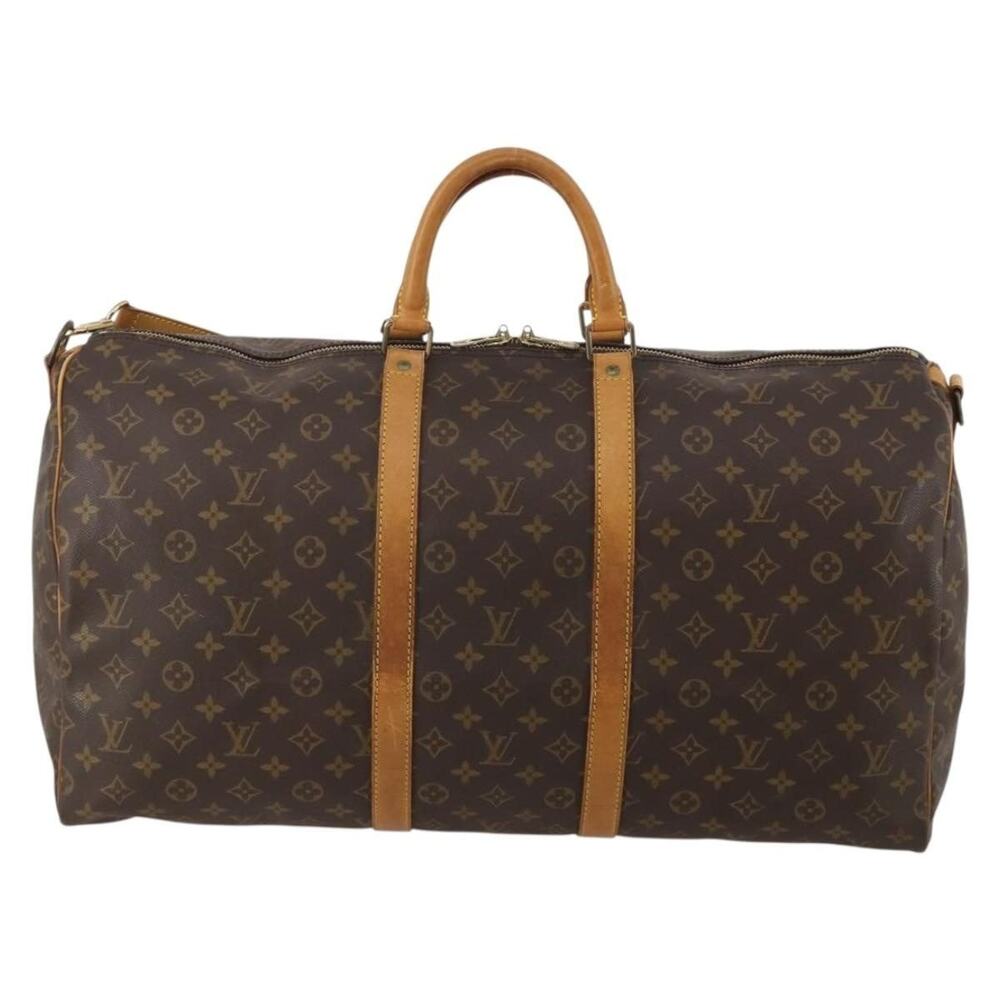 Louis Vuitton Monogram Keepall Bandouliere 60 Travel Bag Brown